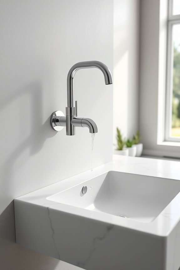 stylish wall mounted faucet installation