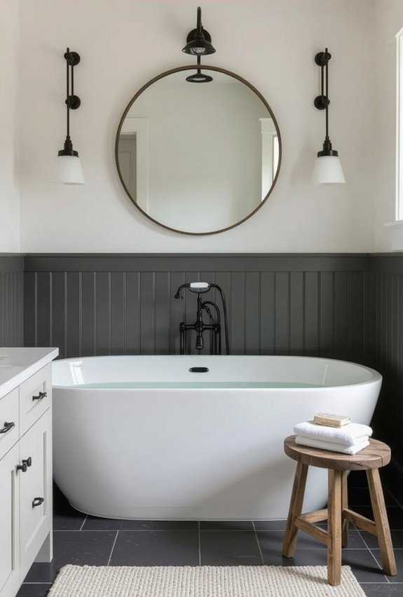 subtle beadboard wainscoting detail
