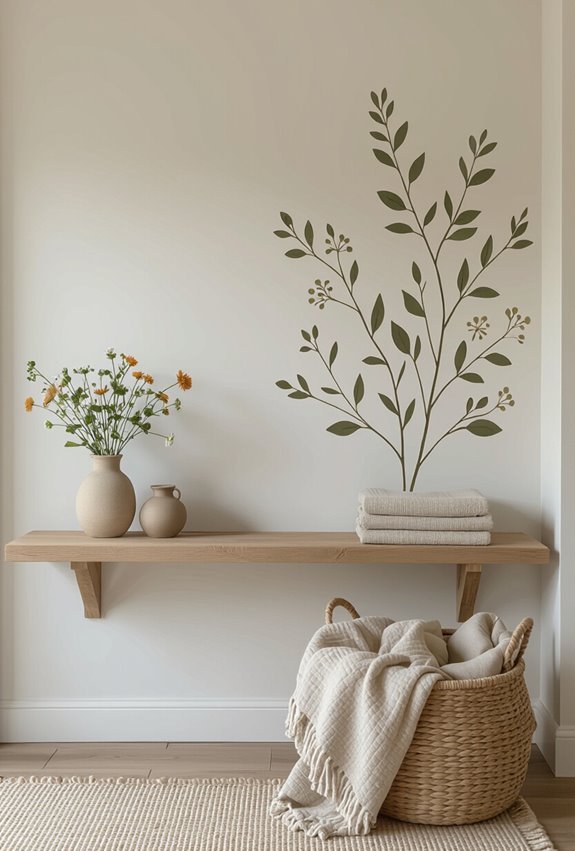 subtle botanical farmhouse wall decals