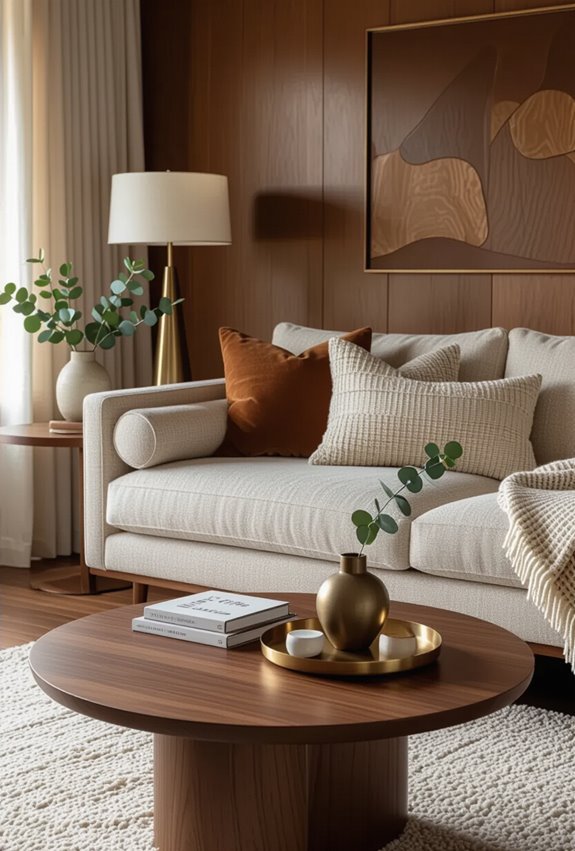 subtle brass accents elevate warmth