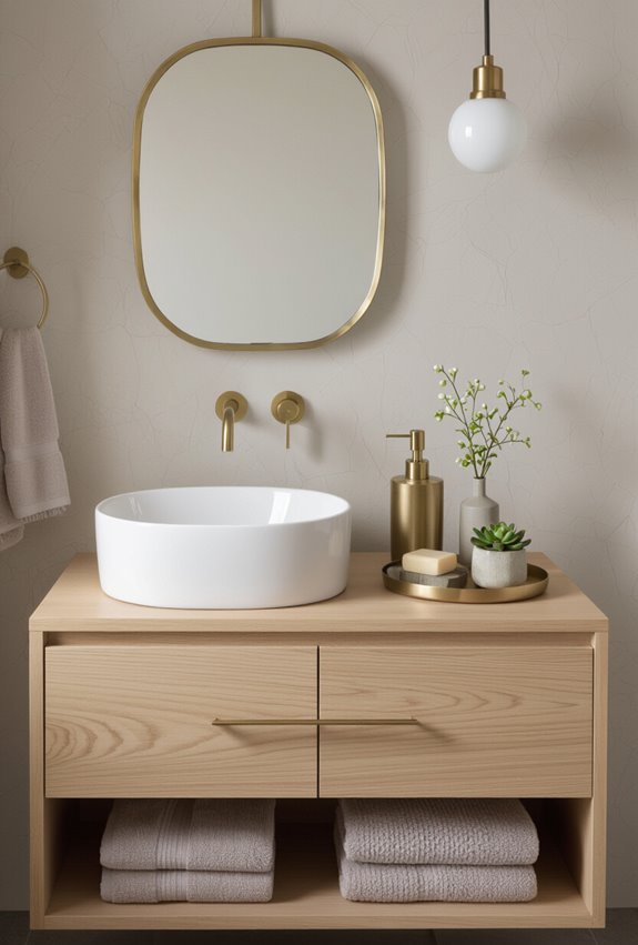 subtle brushed brass accents