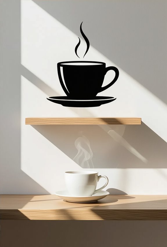 subtle coffee silhouette wallcraft