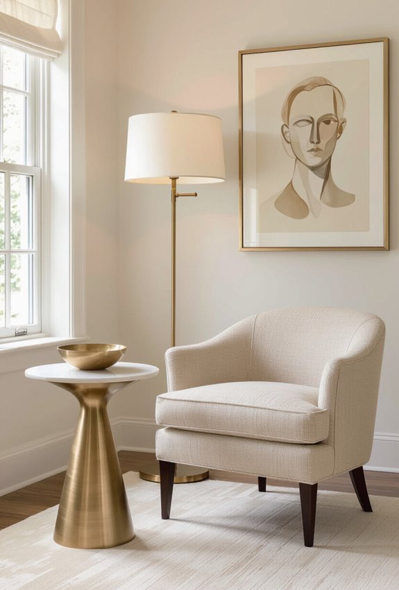 subtle gold and bronze accents