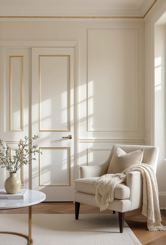 subtle gold trimmed architectural accents