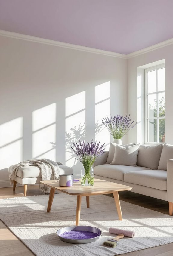 subtle lavender ceiling focal point