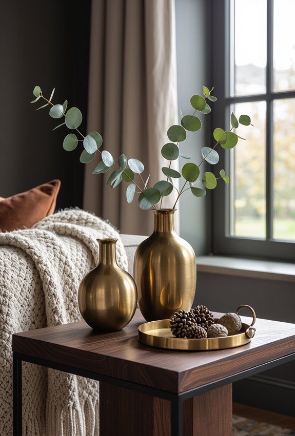 subtle metallic accents for warmth