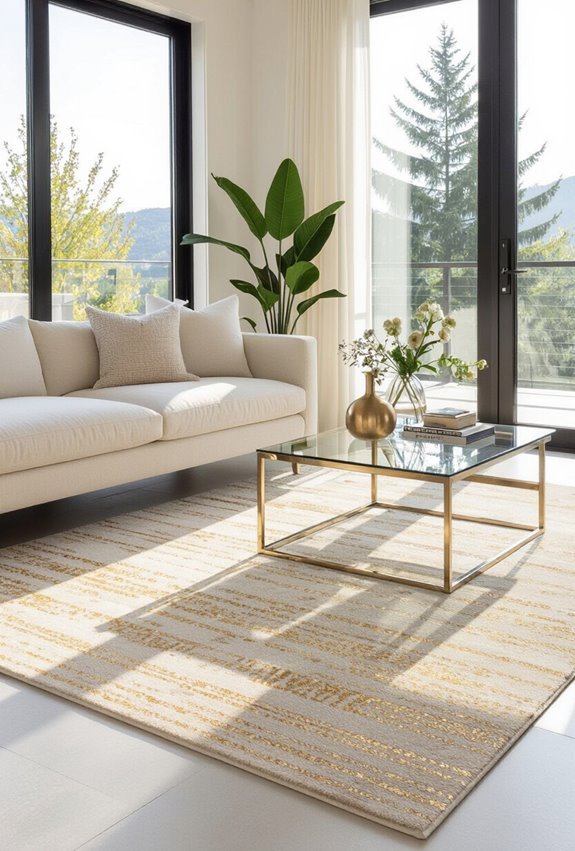 subtle metallic gold or silver