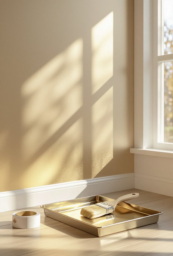 subtle metallic stenciling and trims