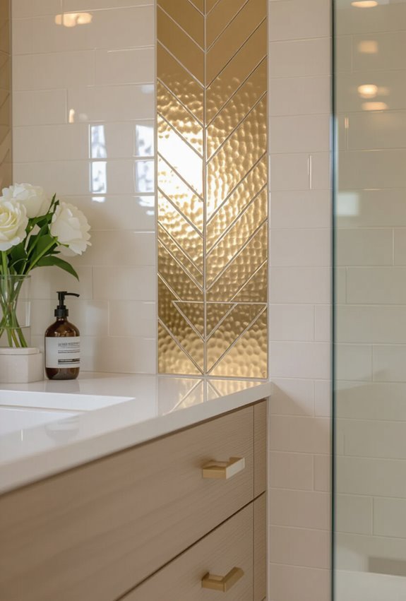 subtle metallic tile shimmer
