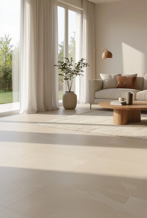 subtle neutral textured minimalist tiles