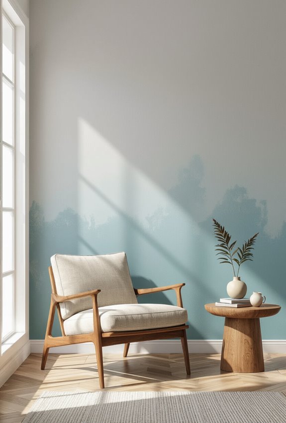 subtle ombre shimmered statement wall