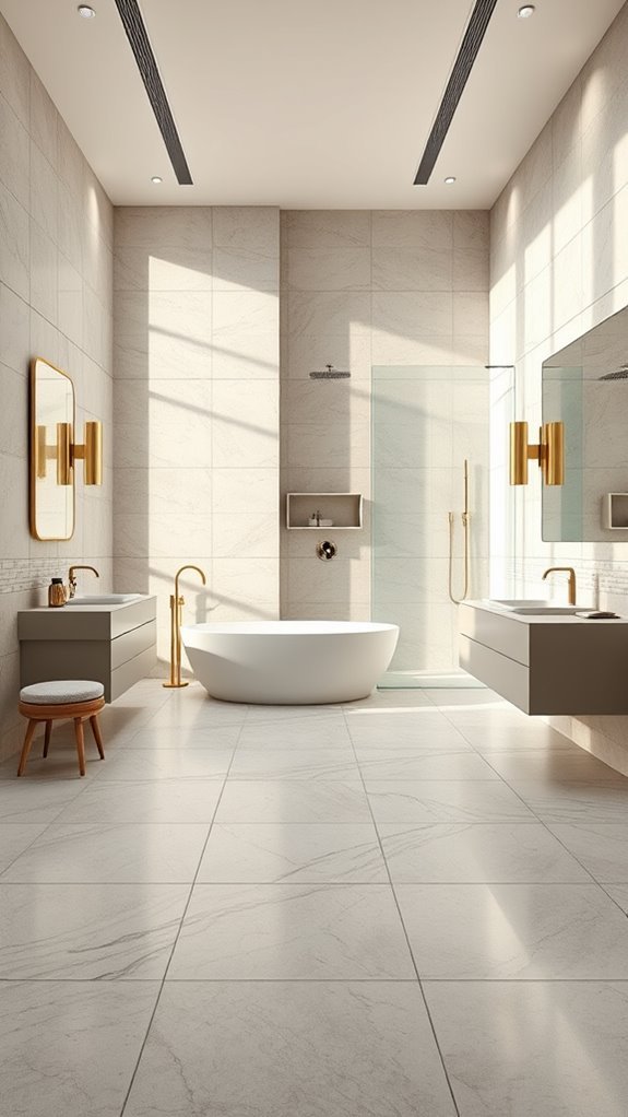 subtle patterned large tiles