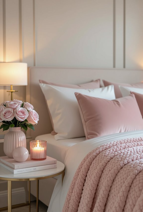 subtle pink accessory accents
