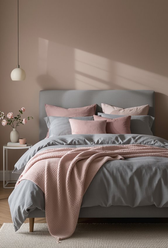 subtle romantic grey and blush