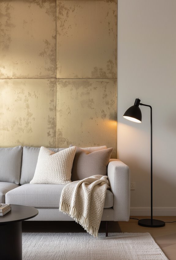 subtle shimmering metallic accent