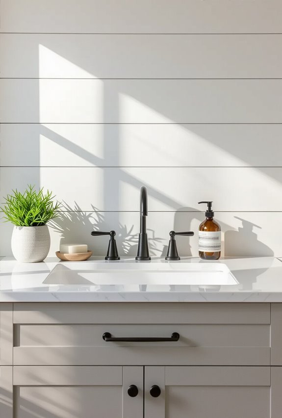 subtle shiplap vanity accent