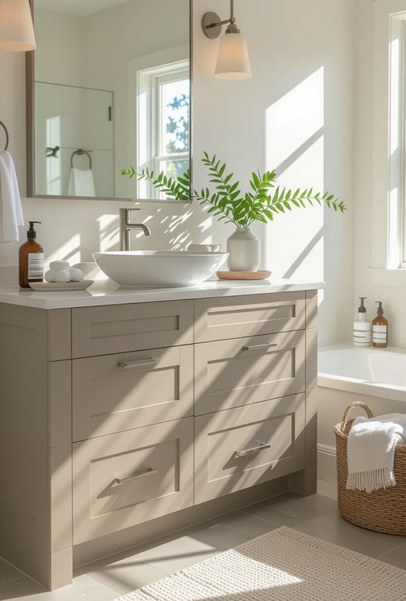 subtle taupe bathroom elegance