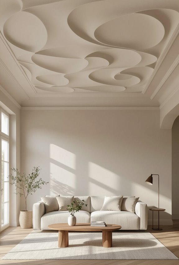 subtle textured plaster ceilings