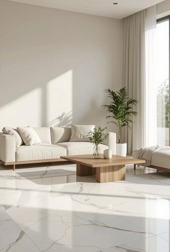 subtle veined honed marble