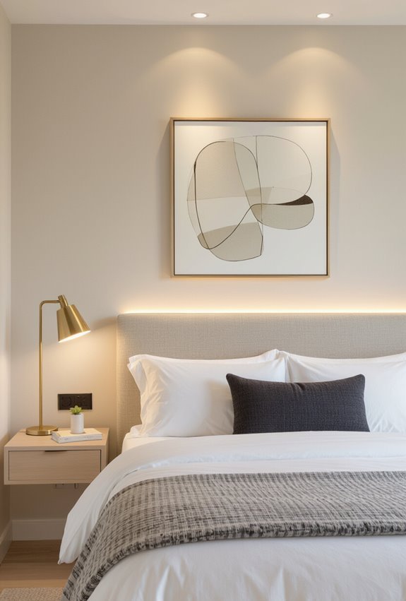 subtle warm spotlighting for headboards