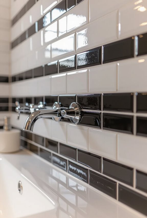 subway tiles with dark grout