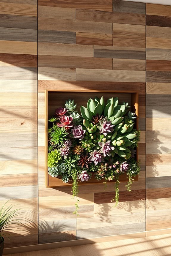 succulent accent wall design