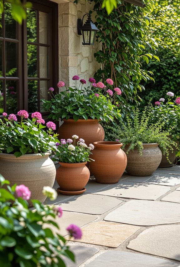 succulent filled vertical flagstone planters