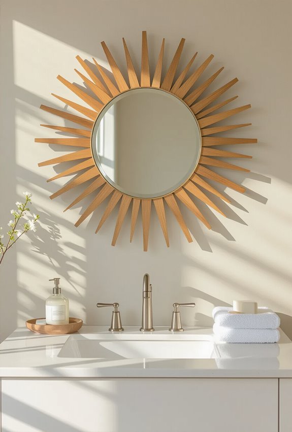 sunburst mirror with spokes