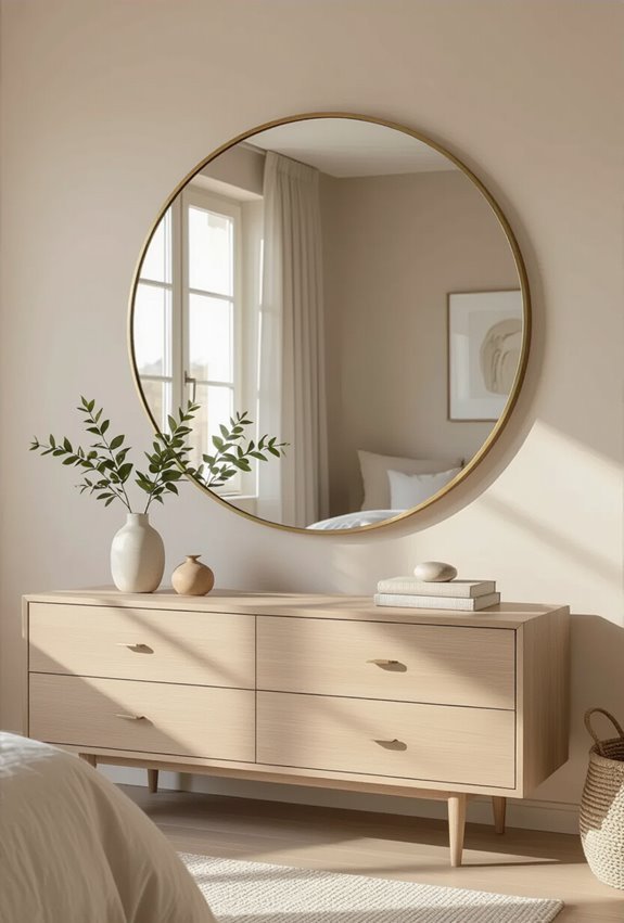 sunburst or beveled mirror