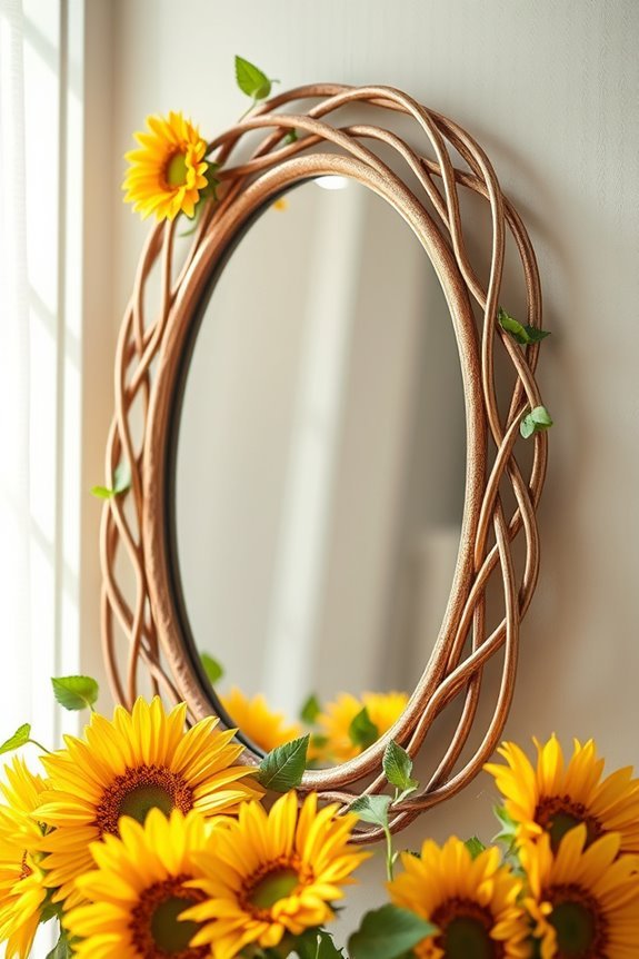 sunflower mirror frame decor