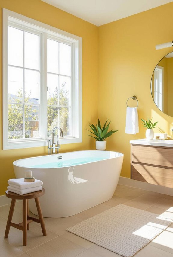 sunny yellow bathroom accents