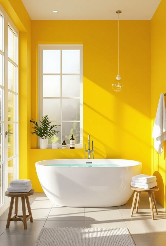 sunny yellow uplifting bathroom vibe