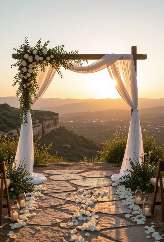 sunset cliffside vow entrance