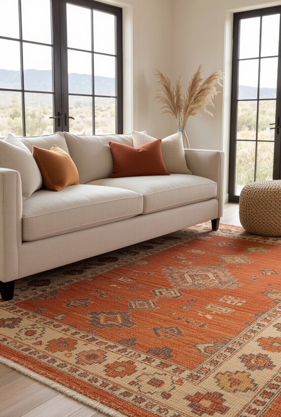 sunset hued rugs enhance warmth