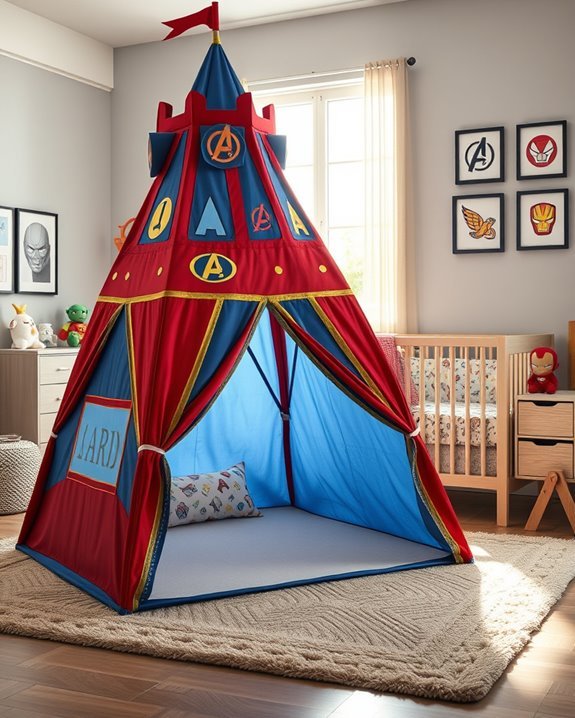 superhero imagination play tent
