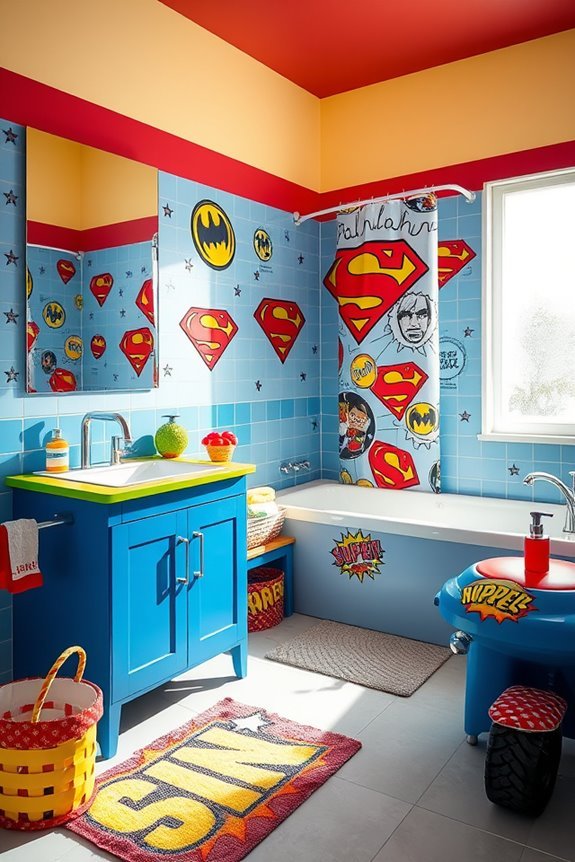 superhero themed bathroom adventure