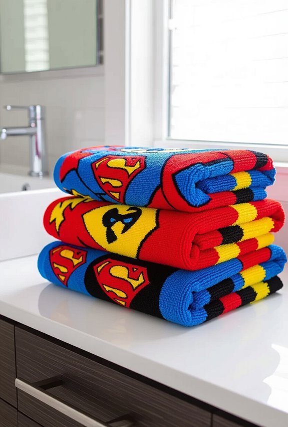 superhero themed cape bath towels