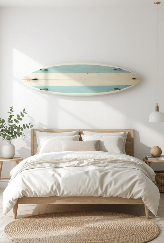 surfboard paddle coastal wall art