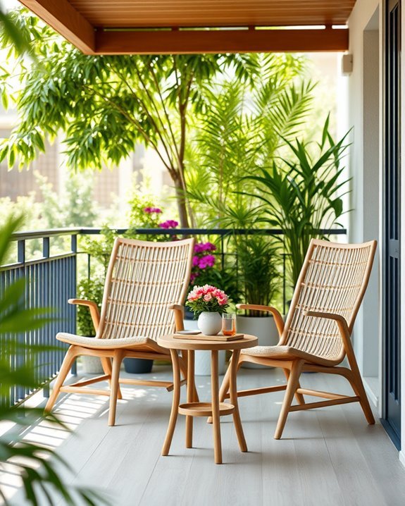sustainable bamboo balcony chairs