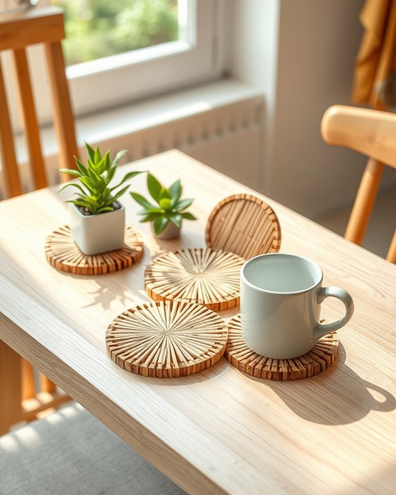 sustainable bamboo coasters elegance