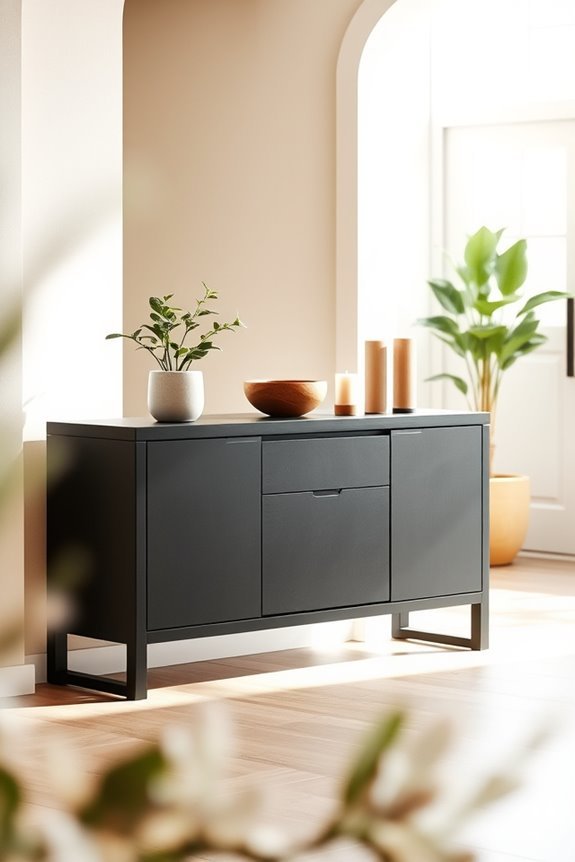 sustainable black console design