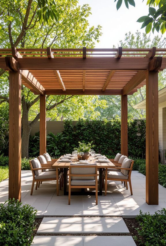 sustainable color coordinated pergola materials