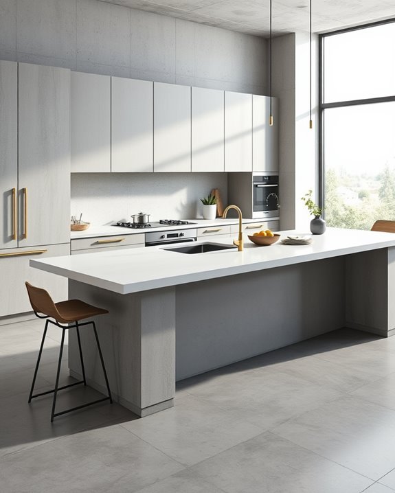 sustainable minimalist concrete cabinets