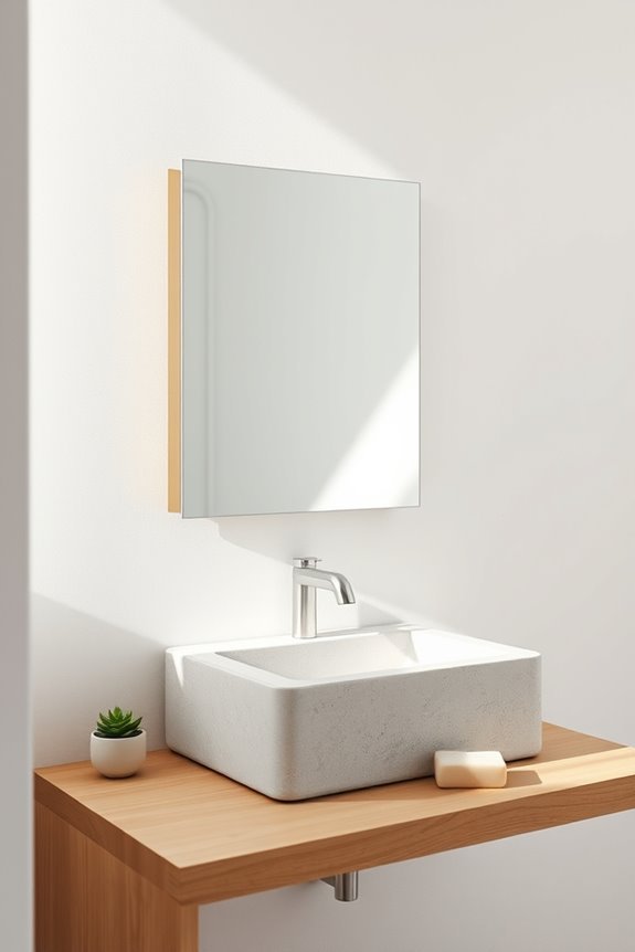 sustainable minimalist concrete mirrors