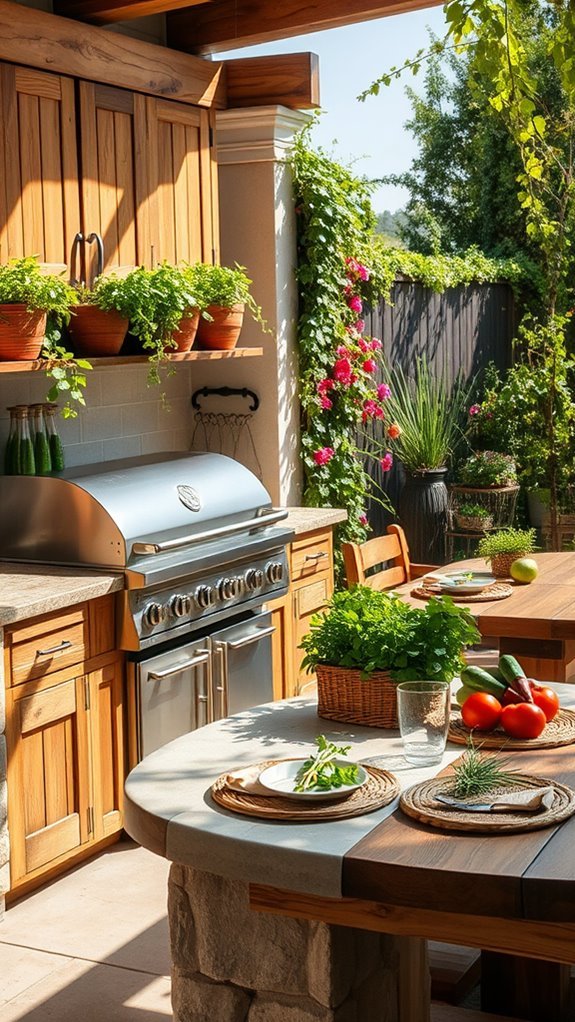 sustainable outdoor cooking space