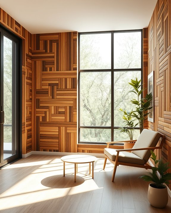 sustainable reclaimed bamboo walls
