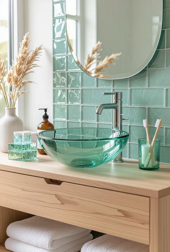 sustainable recycled glass bathroom
