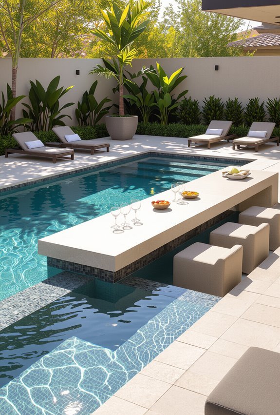 swim up pool bar entertaining
