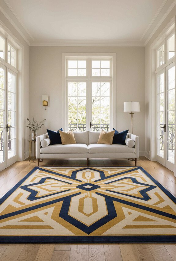 symmetrical art deco rugs