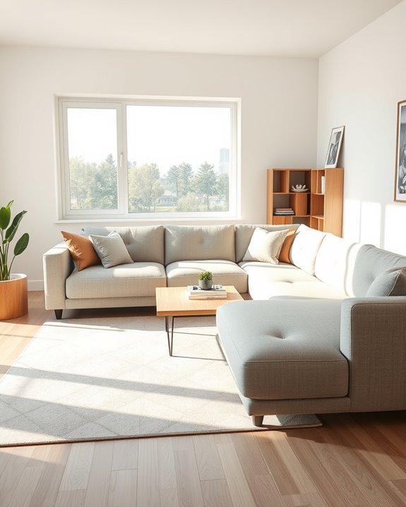 symmetrical chaise lounge arrangement